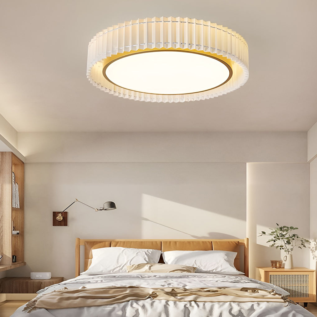 Circular Pleated 3-Step Dimming LED Nordic Ceiling Chandelier