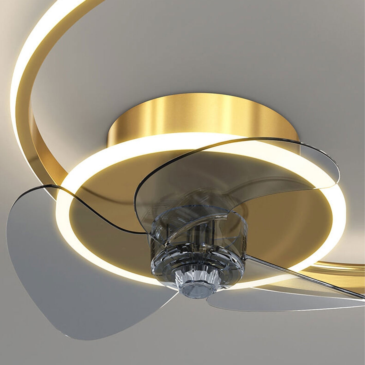 Modern Circle LED Flush Mount Ceiling Fan Light - Stylish, Energy-Efficient Ceiling Fixture for Home Decor