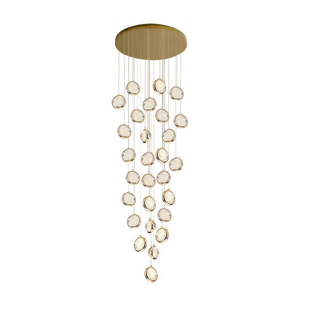 Global Crystal Cluster Luxury Chandelier - Modern Adjustable Staircase Design