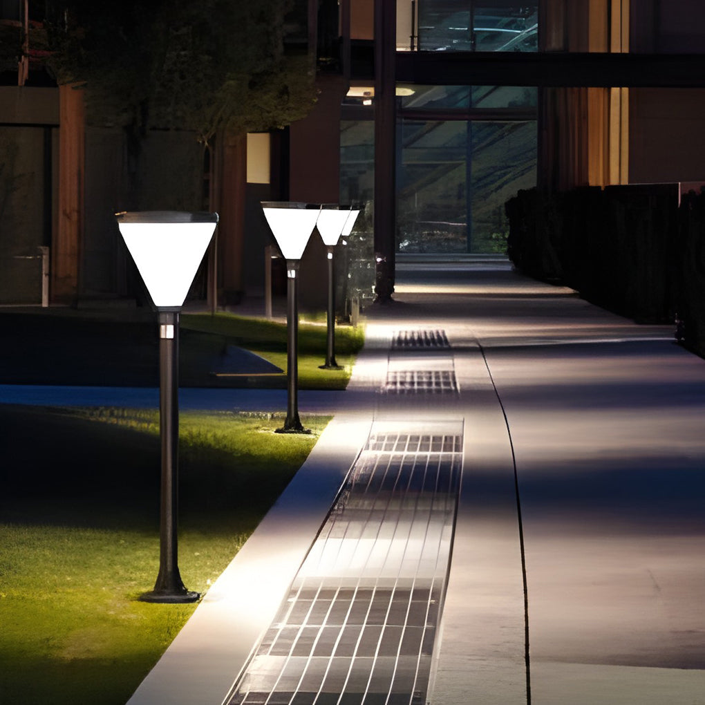 Eco-Friendly Cone Solar Path Light - Modern LED Outdoor Luminaire for Gardens
