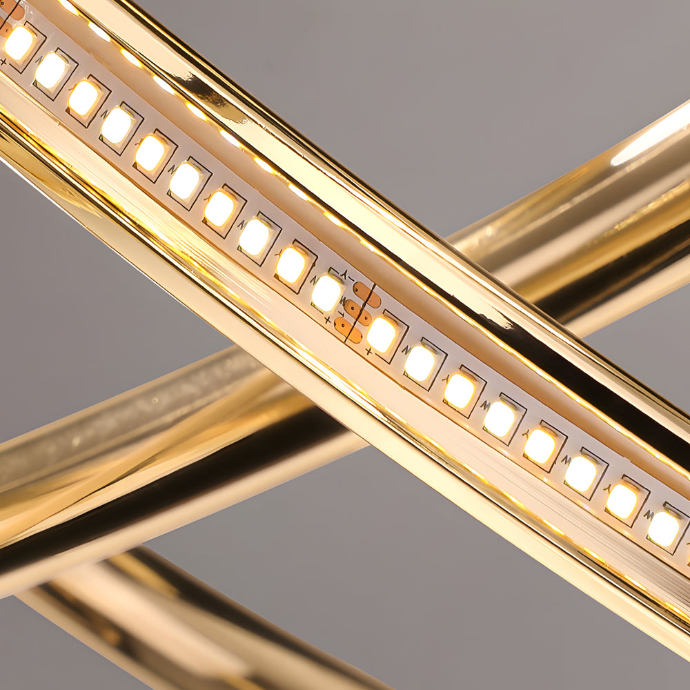 Circular Curved LED Chandelier - 3 Step Dimming Modern Lighting Solution