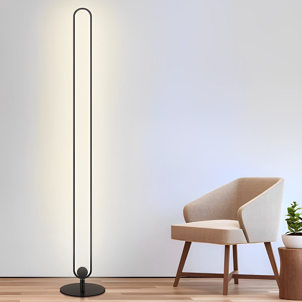 Modern Minimalist LED Oval Floor Lamp for Living Room, Bedroom, Home Decor, Adjustable Brightness, Energy Efficient Lighting