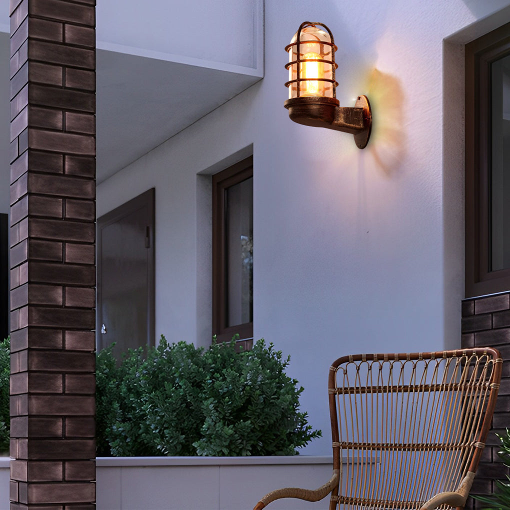 Retro Cage LED Wall Lamp Waterproof Outdoor American Style 4W