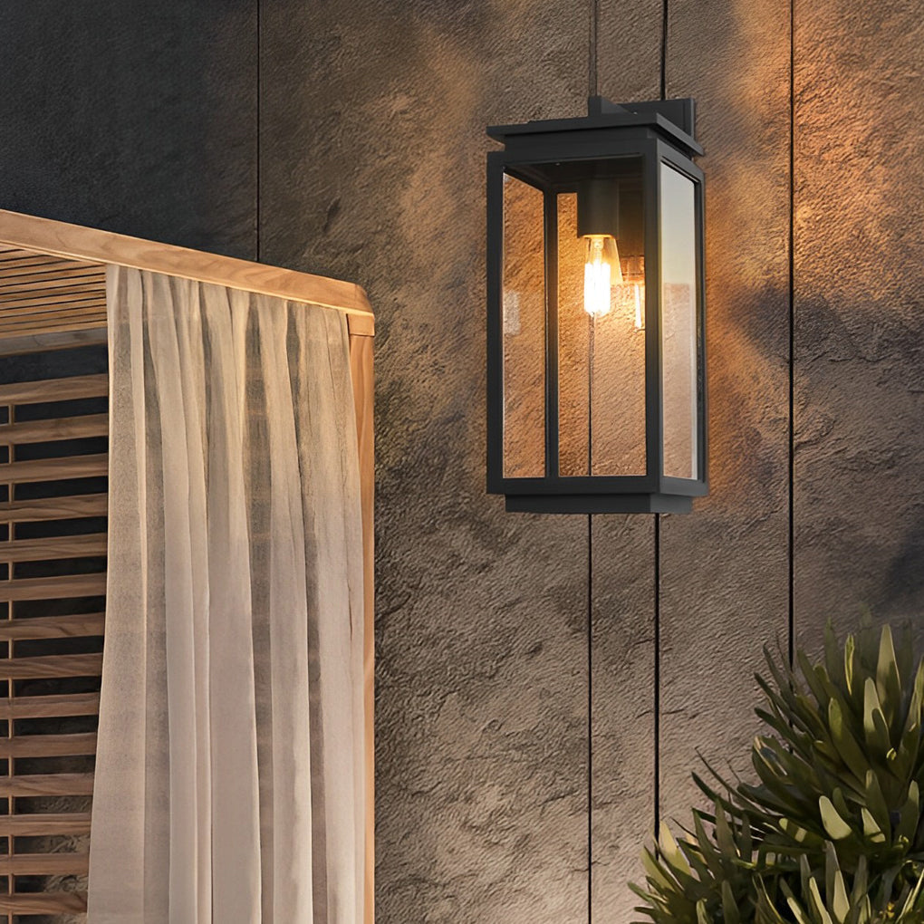 Waterproof Black Rectangular Outdoor Wall Lantern