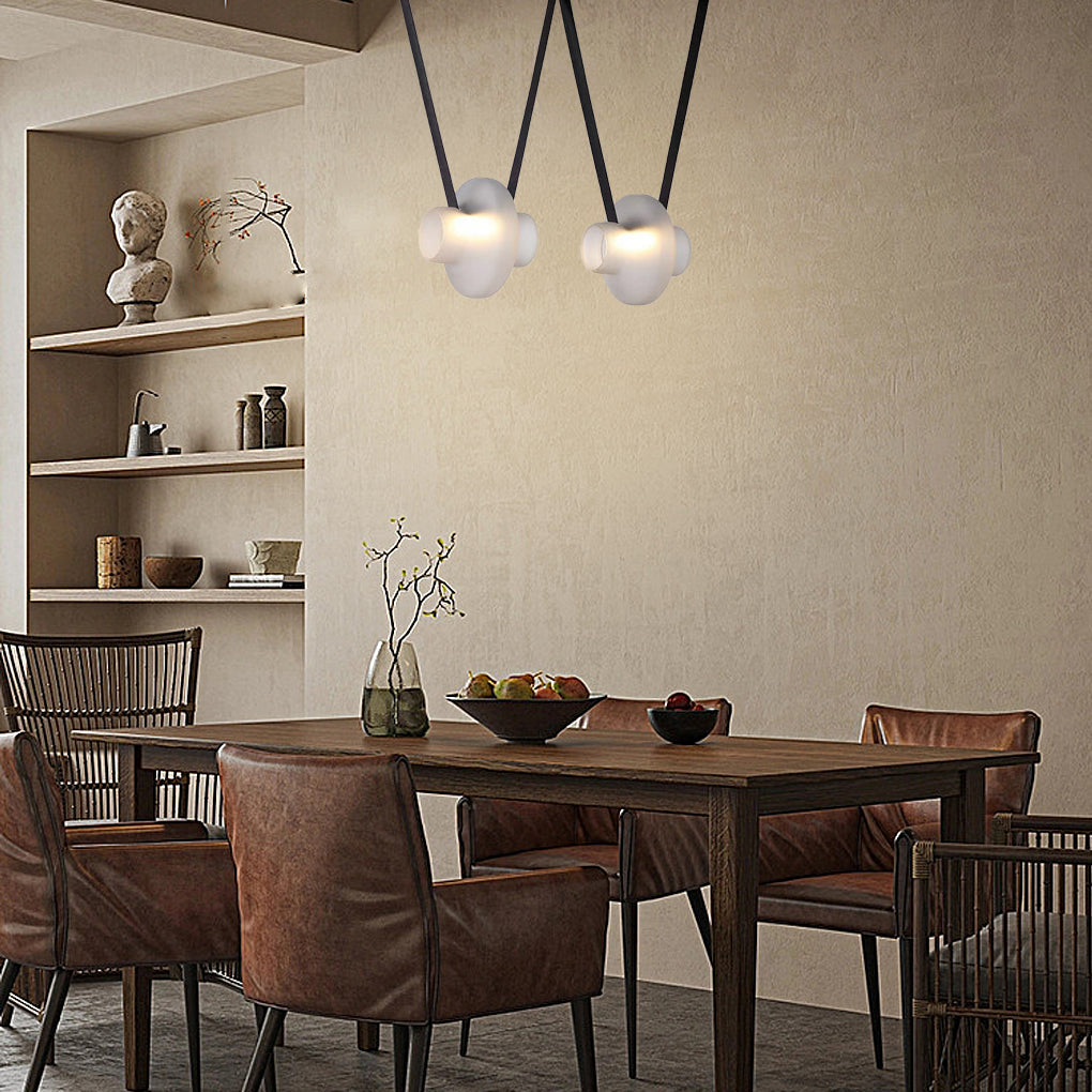 Glass Jar LED Chandelier Modern Hanging Lamp Decor