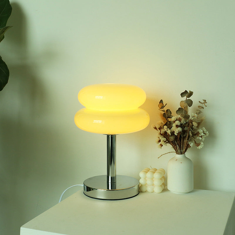 Modern Glass Tart Design 1-Light Table Lamp | Contemporary Table Lamp | Stylish Home Lighting | Unique Glass Lamp | Elegant Nightstand Light | Decorative Bedroom Table Lamp | Minimalist Desk Lamp | Chic Living Room Lighting | Trendy Interior Design Lamp