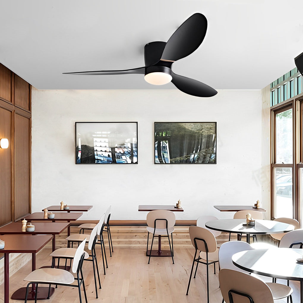 52 Inch LED Dimmable Modern Ceiling Fan with Remote - Silent 3 Blade Design