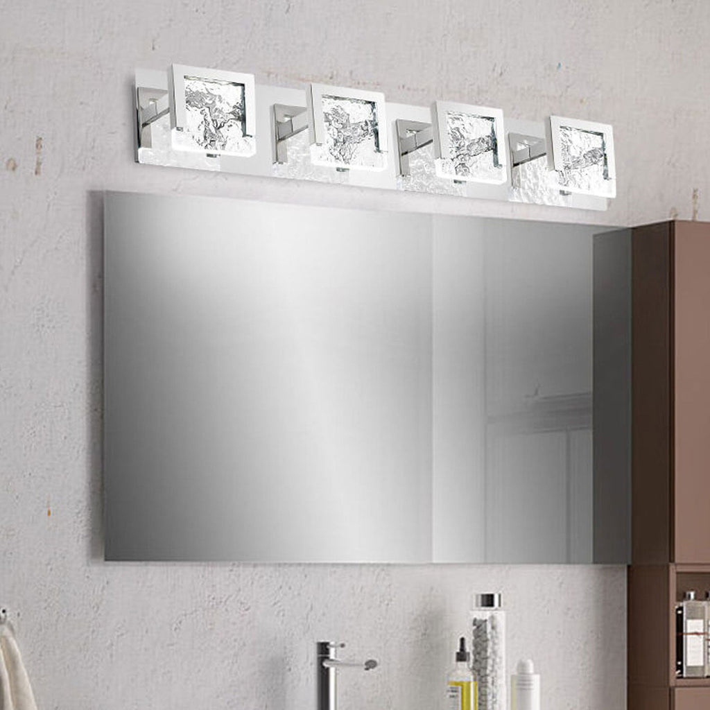 Minimalist Acrylic LED Vanity Wall Light - Glass Texture Mirror Fixture