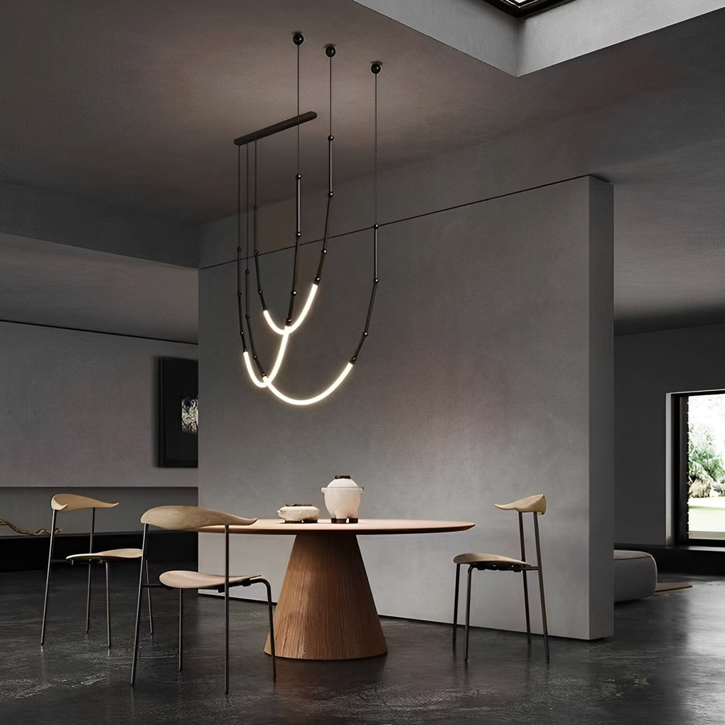 Adjustable Minimalist Bamboo Knot Chandelier - Modern Staircase Lighting