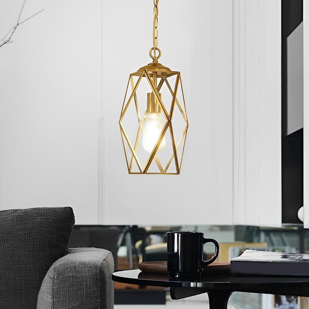 Retro Copper Industrial Chandelier - Small Glass Ceiling Light