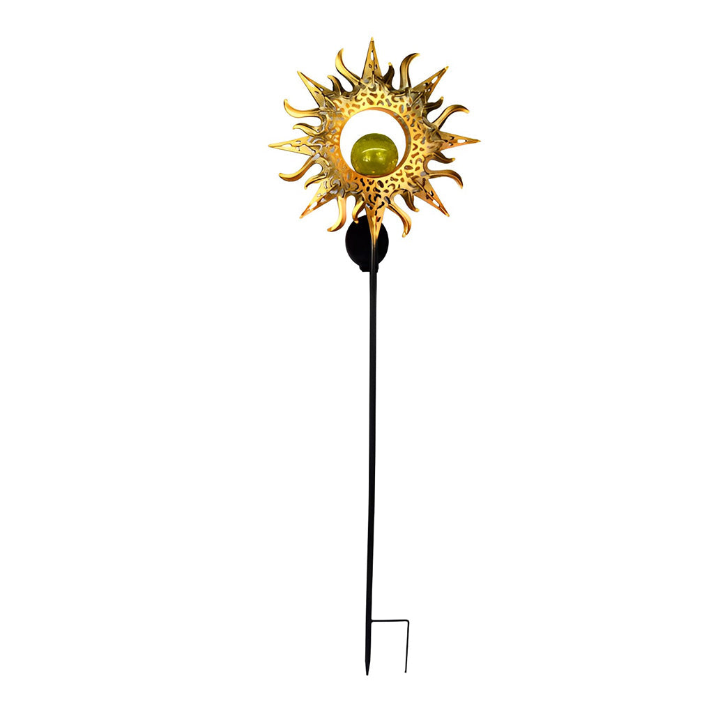 Mystical Moon & Sun Flame Iron Hollow Solar Garden Light