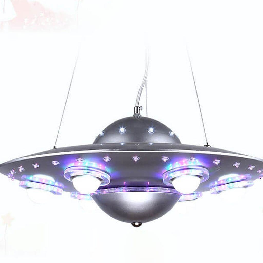 Creative Cartoon UFO Flying Saucer LED Chandelier for Kids Room Lighting