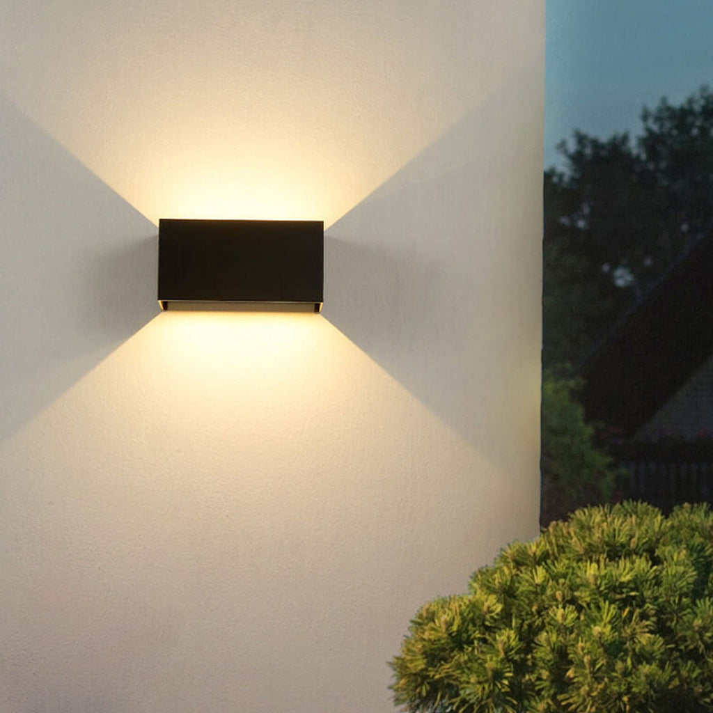 Modern Outdoor Waterproof Rectangular LED Wall Sconce – Up and Down Illumination