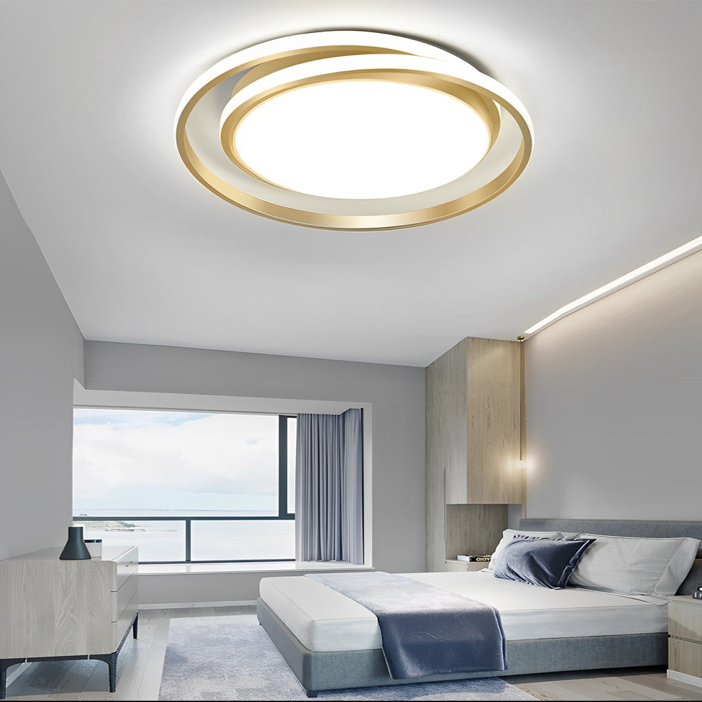 Circular LED Ceiling Light with Remote Control - Stepless Dimming Modern Design
