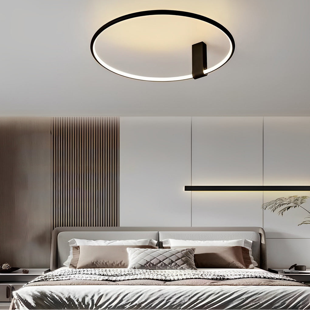 Adjustable Minimalist Round 3-Step Dimming LED Black Ceiling Light