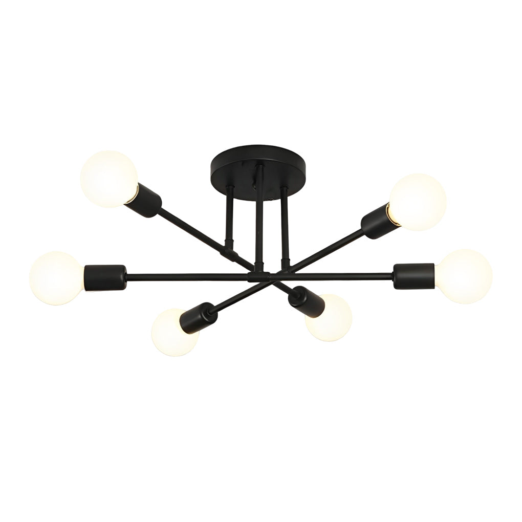 Elegant 6-Light Flush Mount Light, 22'' Dia, E26/E27 Ceiling Fixture