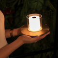 Modern Cordless Candle Table Lamp with Dish Base - Stylish LED Accent Lighting for Home Decor