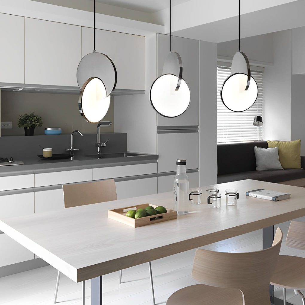 Round Stainless Steel LED Acrylic Pendant Light - Post-Modern Design