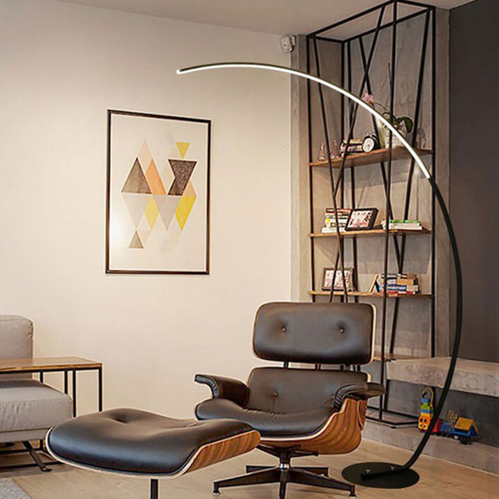 Minimalist Curved Line LED Aluminum Floor Lamp