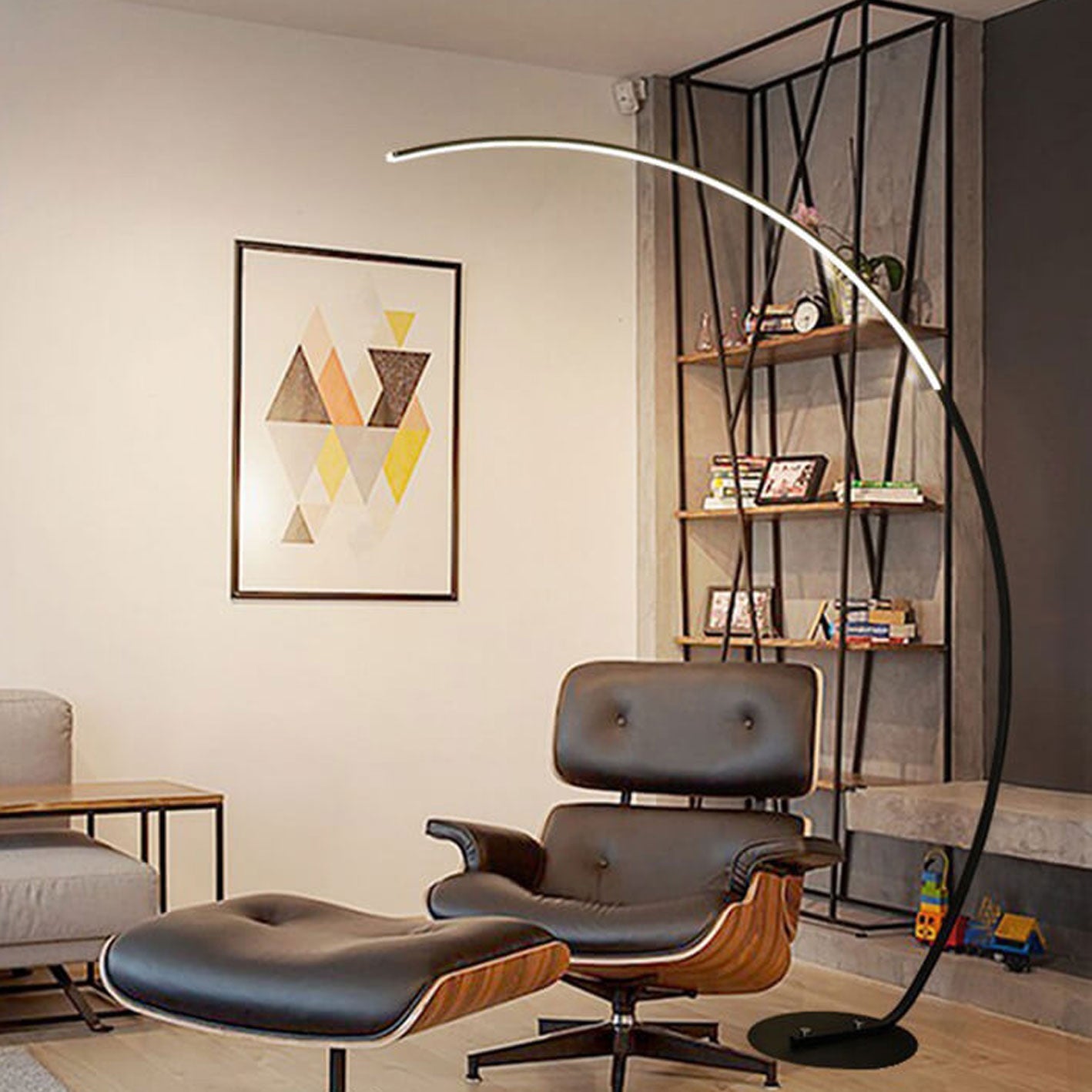 Minimalist Curved Line LED Aluminum Floor Lamp