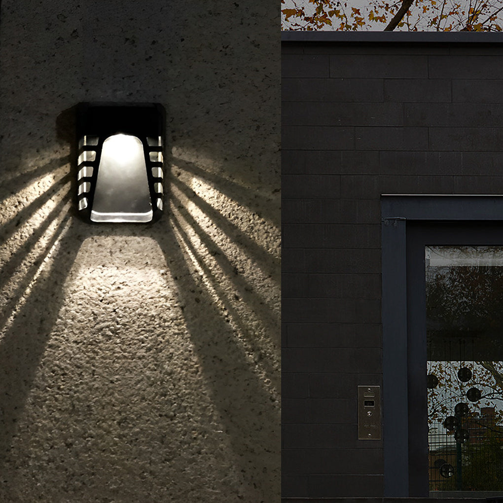 Waterproof Intelligent LED Solar Outdoor Wall Lights - Modern Black Design