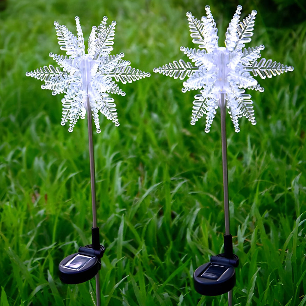 Acrylic Solar Snowflake Lawn Lights 2PCS Set - Outdoor Festive Decor