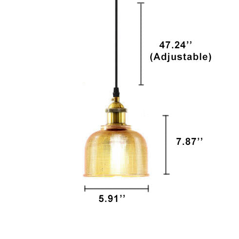 Vintage Lattice Glass Pendant Light - 1-Light Fixture for Dining, Kitchen & Living Room