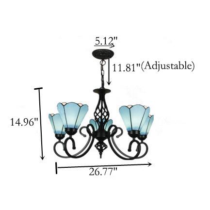 European Creative Tiffany Glass Chandelier - 3/5/6/8 Lights для дома, интерьера, освещения, стильный дизайн, уникальные светильники, ручная работа, декоративное освещение.