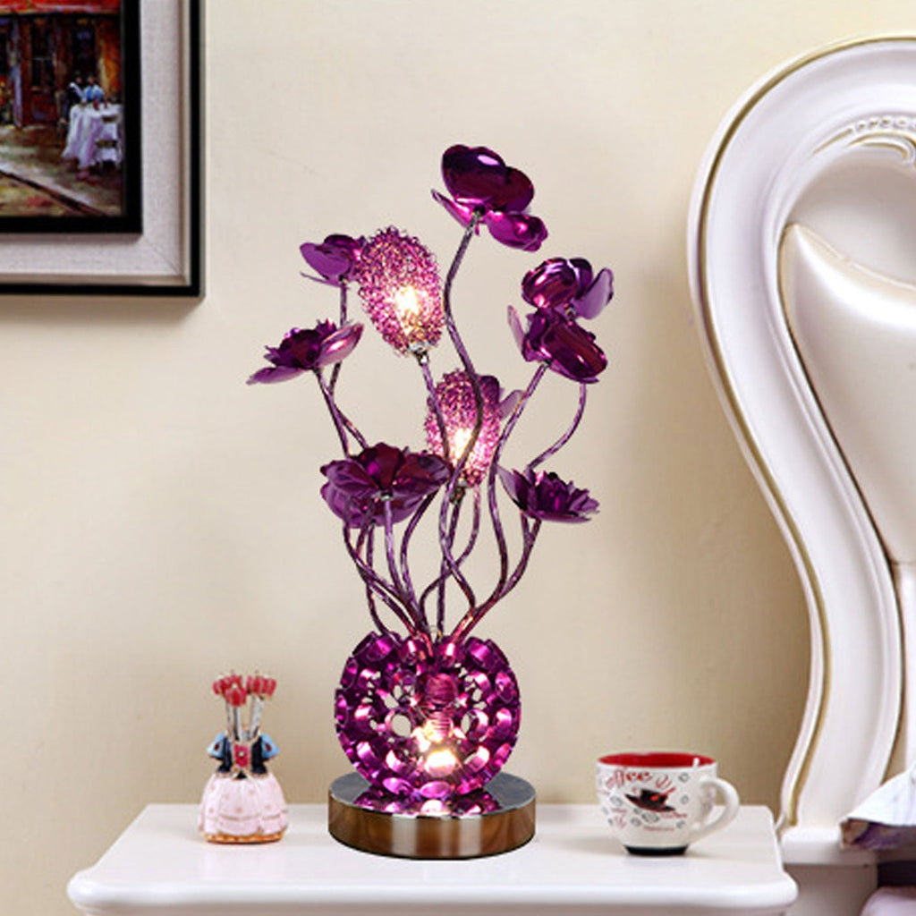 Rose Aluminum LED Table Lamp - Modern Design, Stylish Lighting, Energy Efficient, Home Decor, Bedroom, Living Room, Adjustable Brightness