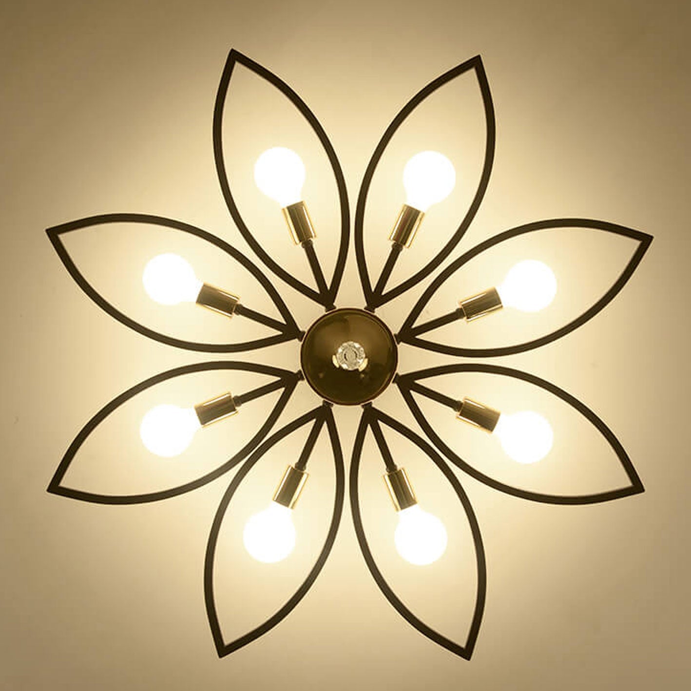 Nordic Luxury Wrought Iron Crystal Flush Mount Ceiling Light - 6/8 Light Design