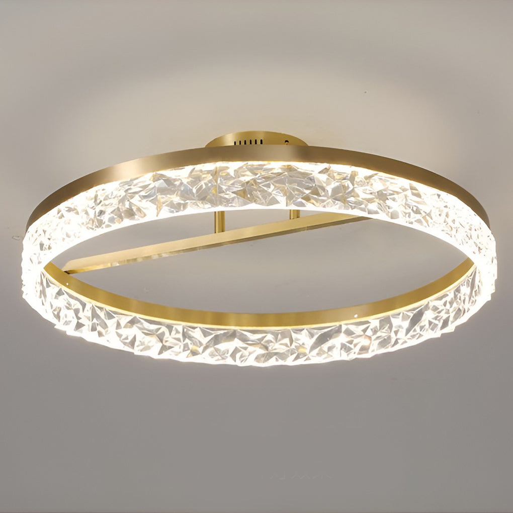 Minimalist Gold Round LED Ceiling Lamp 60W Flush Mount
