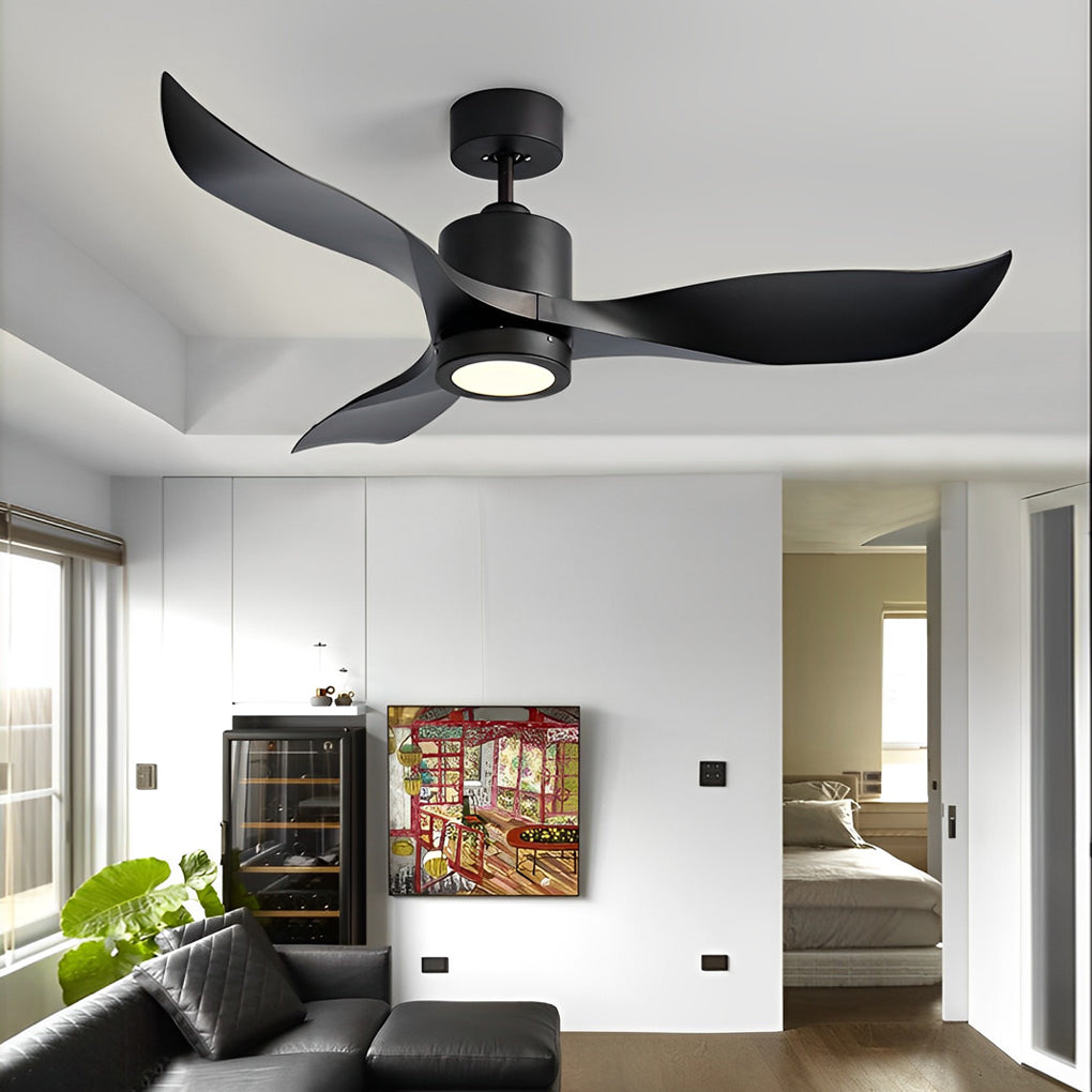 3 Blades Mute Intelligent Ceiling Fan Lamp with Remote Control & LED Nordic Design