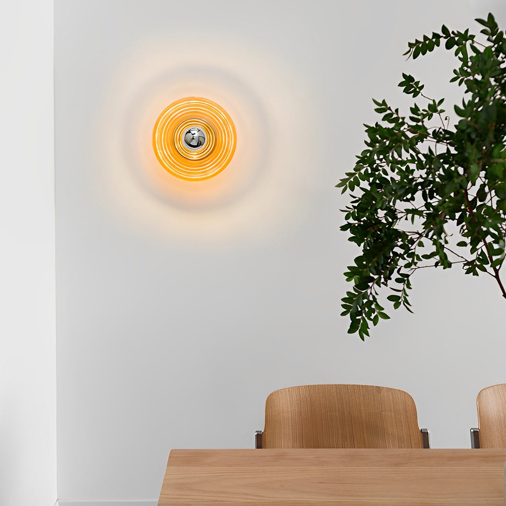 Round Stripes Glass Electroplated Iron Nordic Wall Lamp
