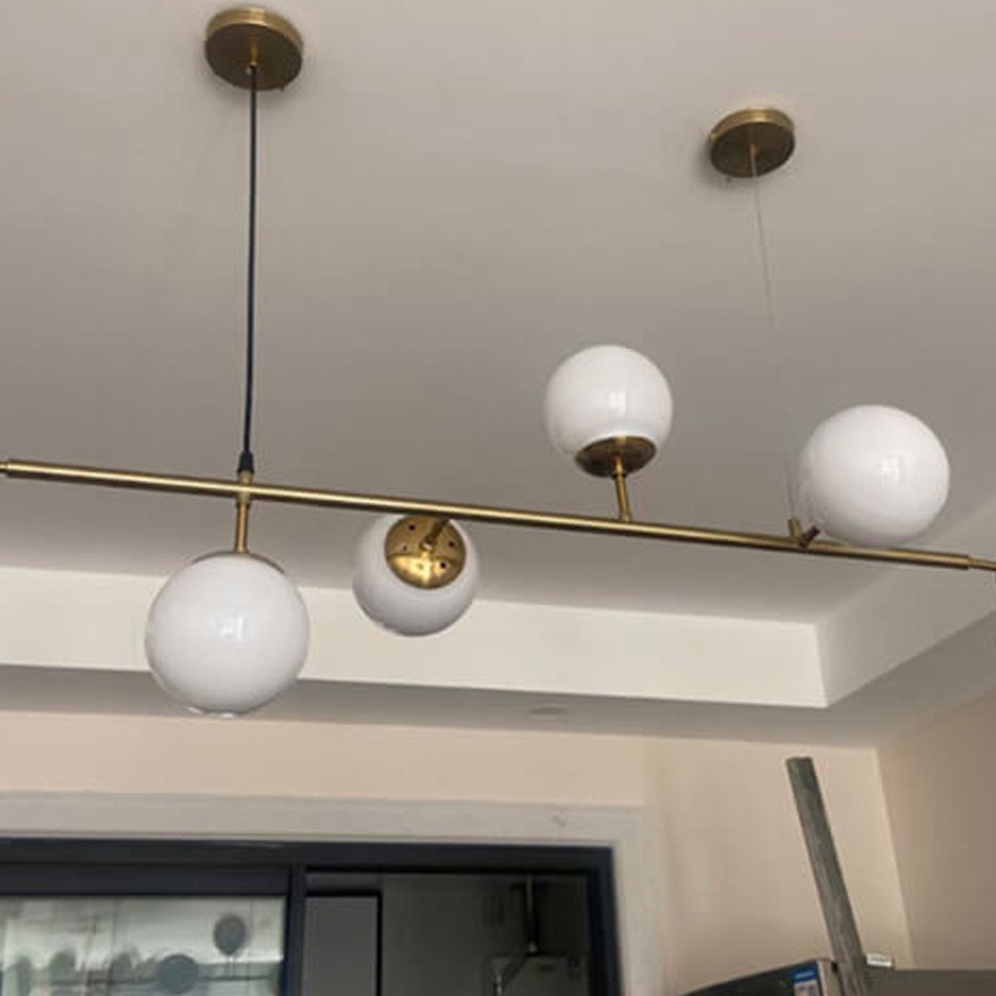 Modern Minimalist Round Globe 6-Light Chandelier - Glass Island Light Fixture