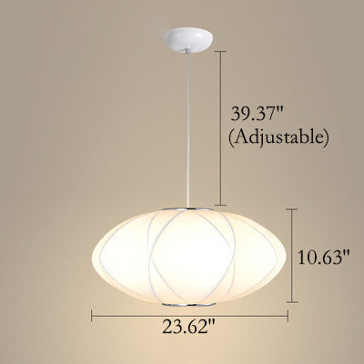 Creative Minimalist Fabric Lantern Pendant Light 1-Light Ceiling Fixture