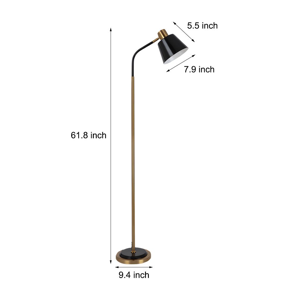 62-Inch Metal Rotatable Reading Floor Lamp - Adjustable 1-Bulb Design, Modern Home Lighting, Stylish Floor Lamp for Living Room, Bedroom, Office