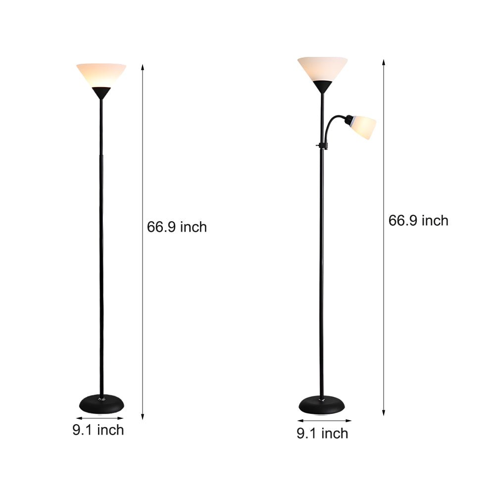 67 Inch Modern Torchiere Uplight Floor Lamp with Adjustable Sidelight - Stylish Home Lighting Solution
