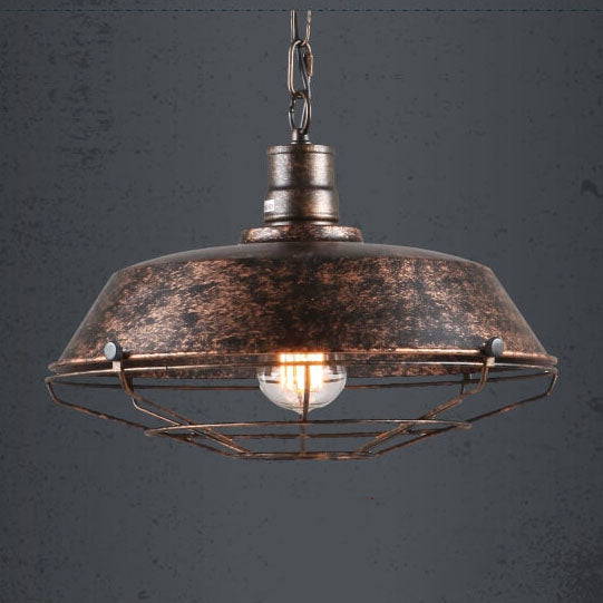Industrial Wide Cage 1-Light Pendant Lamp for Modern Home Decor