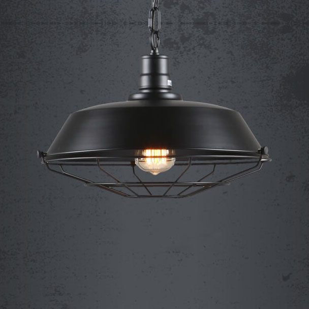 Industrial Wide Cage 1-Light Pendant Lamp for Modern Home Decor