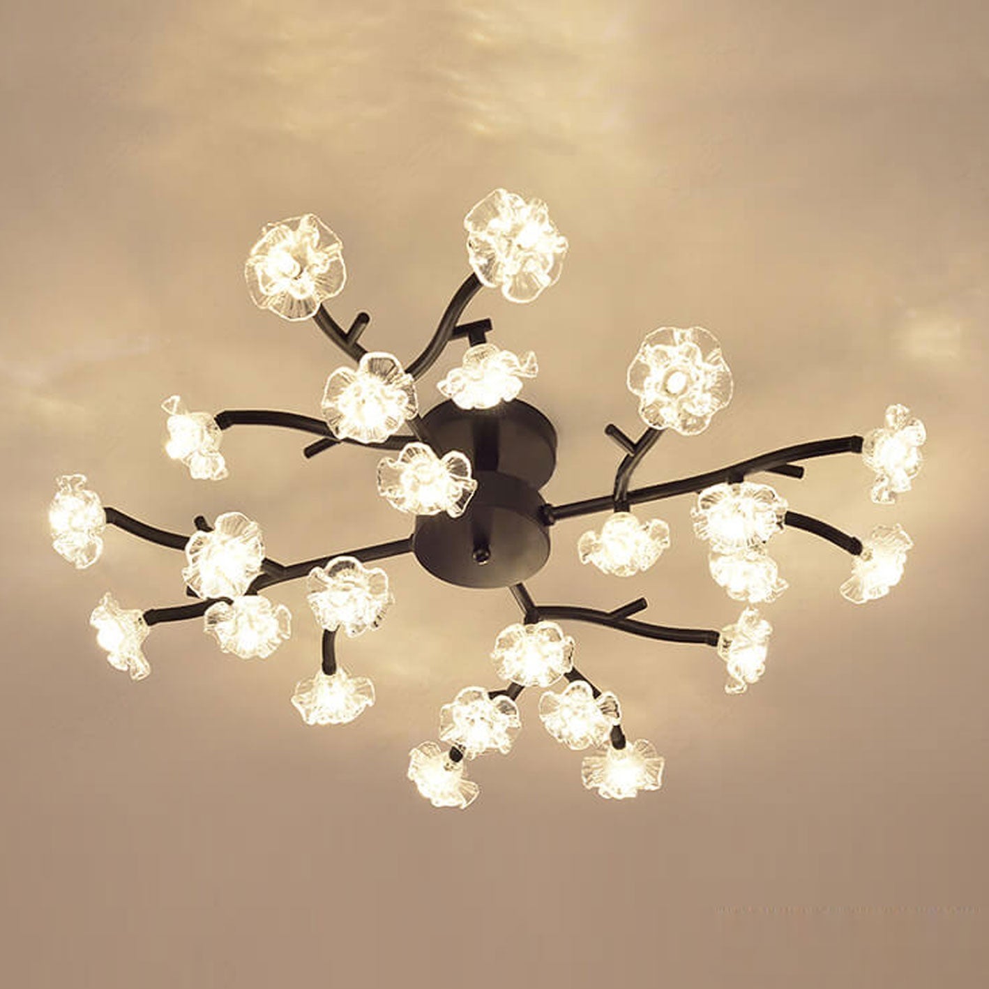 Nordic Creative Plum Blossom LED Semi-Flush Mount Ceiling Light
