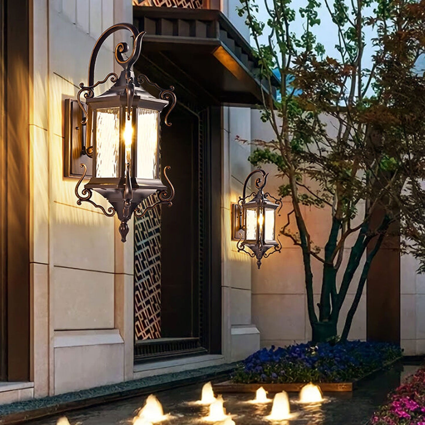European Palace Outdoor Waterproof Wall Sconce Lamp - 1-Light Decorative Fixture for Gardens and Patios