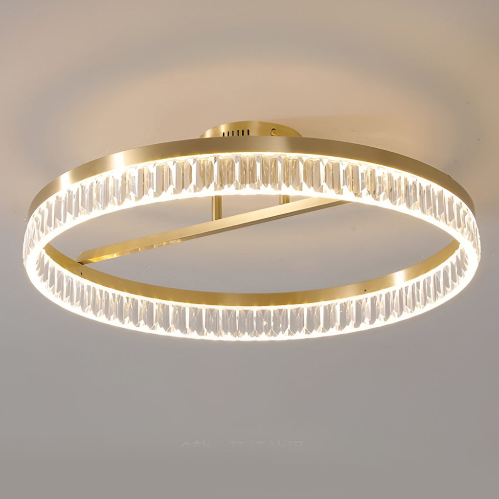 Minimalist Gold Round LED Ceiling Lamp 60W Flush Mount