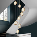Global Crystal Cluster Luxury Chandelier - Modern Adjustable Staircase Design