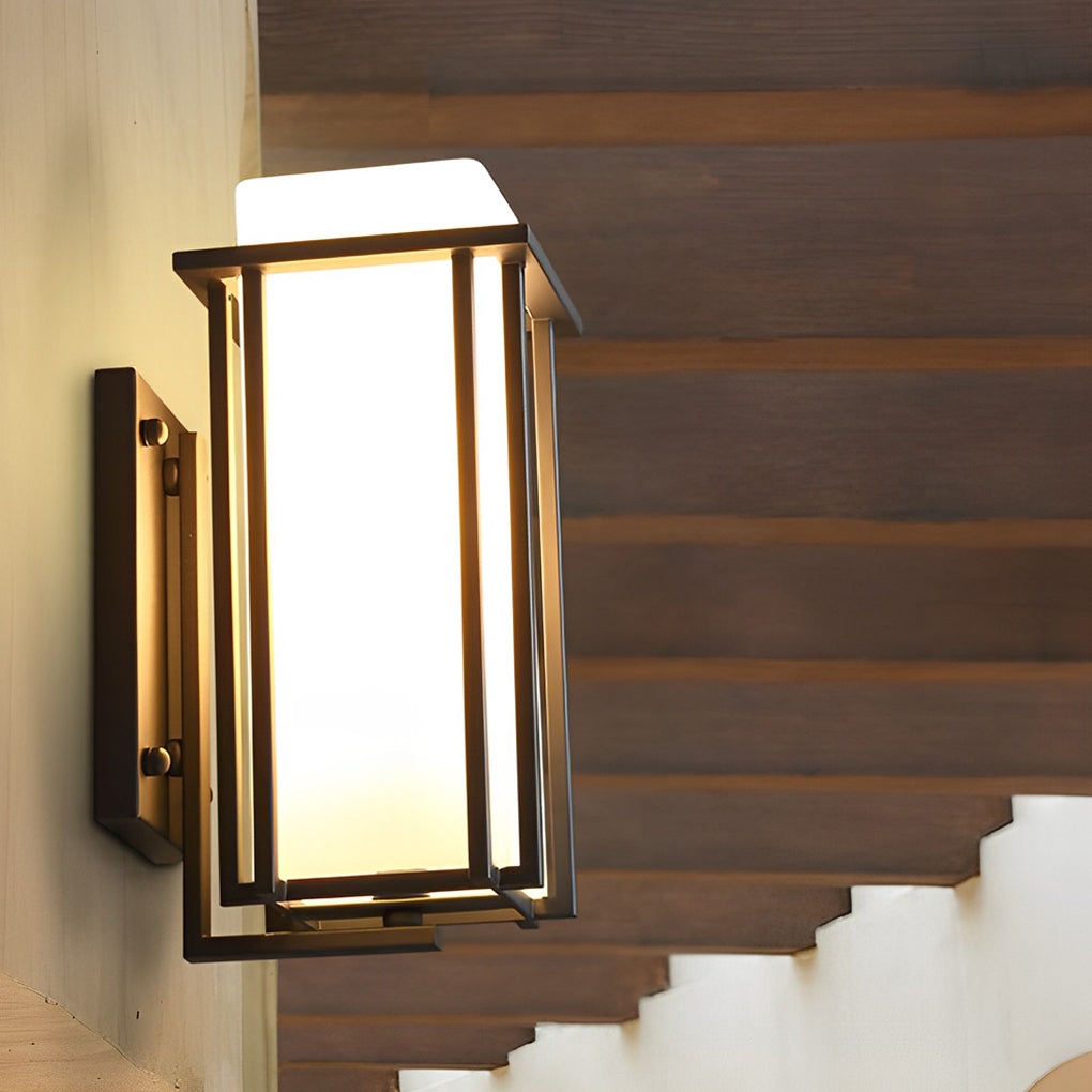 Square Waterproof LED Black Retro Outdoor Wall Lamp