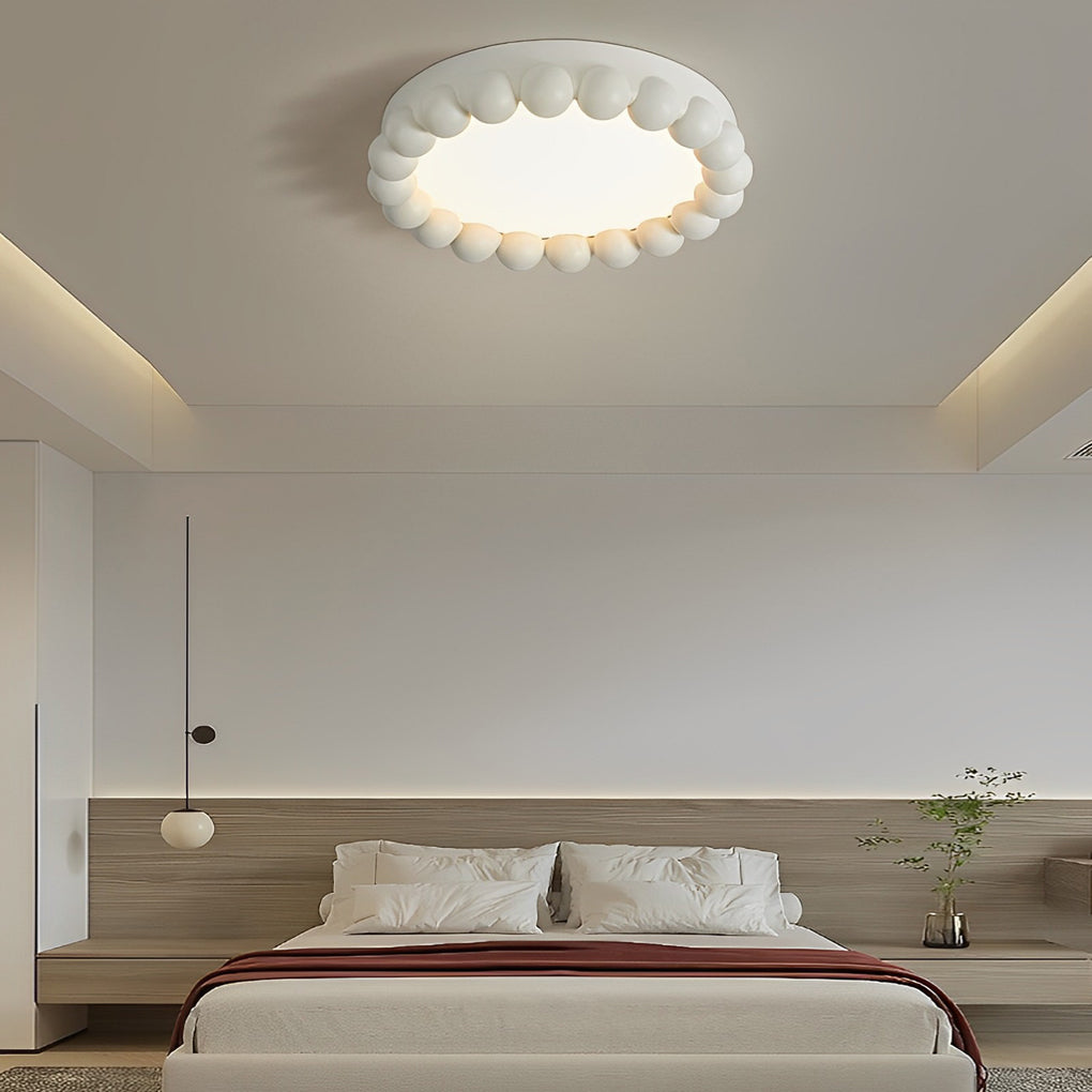 Round Nordic Dimming LED Ceiling Light - Handmade Three-Step Adjustable Brightness