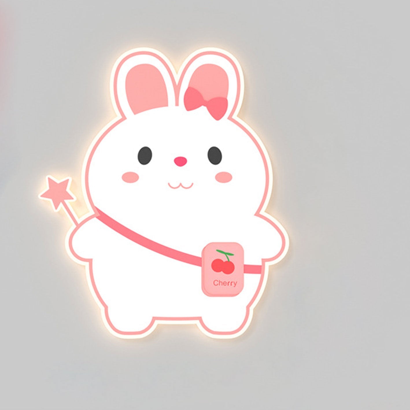 Creative Cartoon Rabbit Unicorn Kids LED Wall Sconce Lamp Night Light for Nursery Bedroom Home Decor Cute Animal Design Battery Operated Soft Glow Accent Light for Children's Room Playroom Wall Decor Gifts for Kids