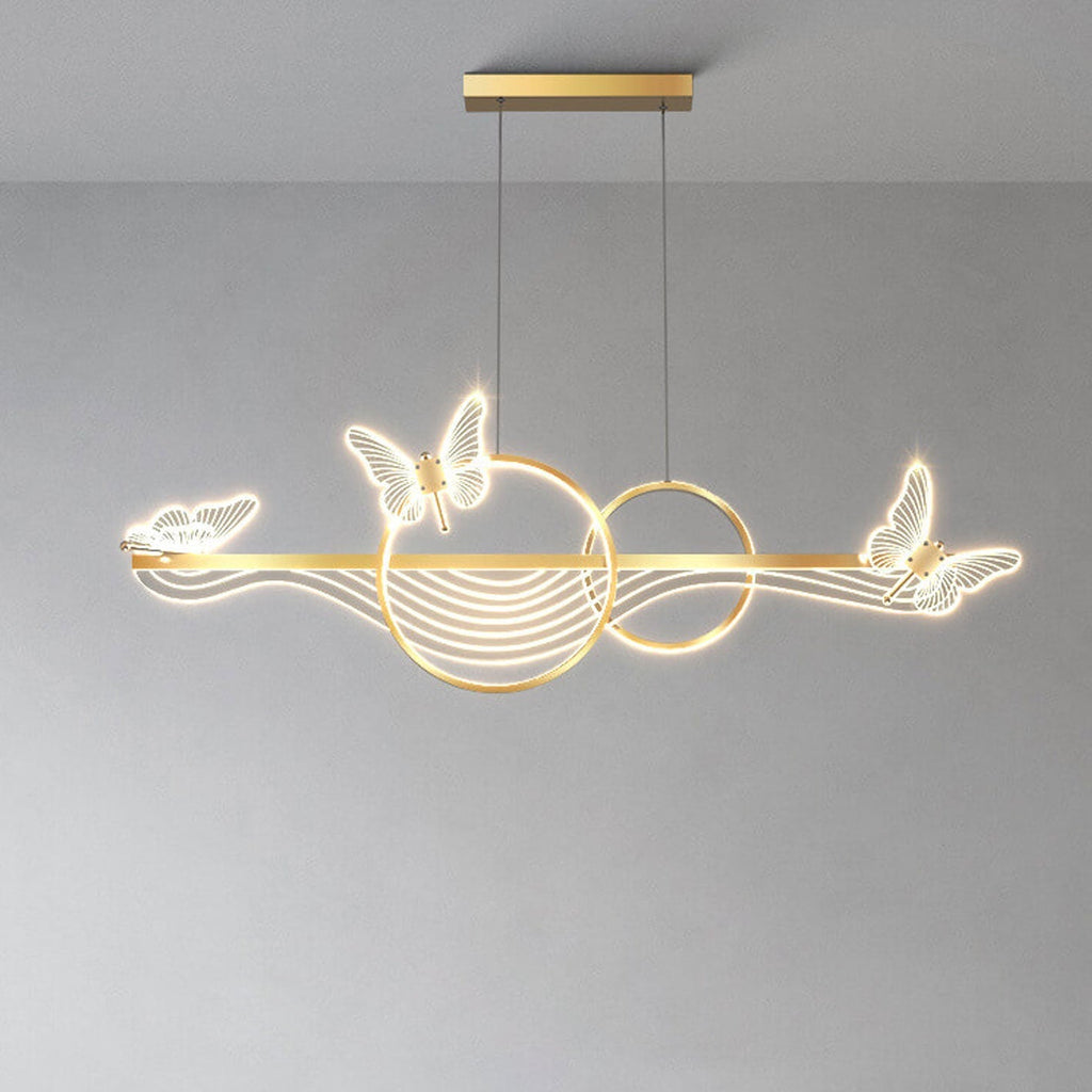 Nordic Luxury Butterfly Round LED Island Chandelier