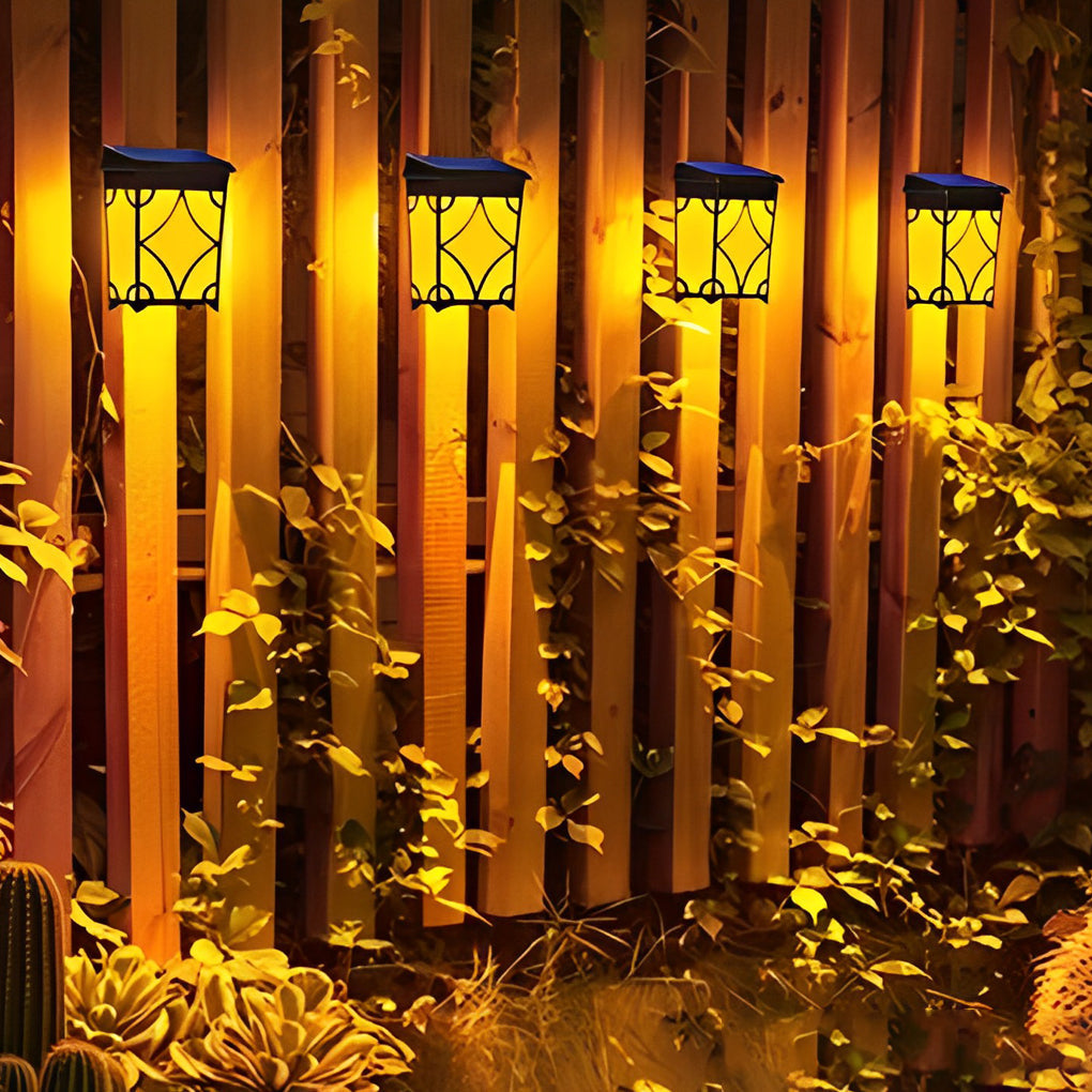 2Pcs Waterproof LED RGB Motion Sensor Solar Wall Lights