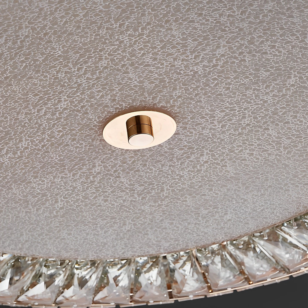 Round Crystal Dimmable Ceiling Light Fixture - Modern Luxury Design