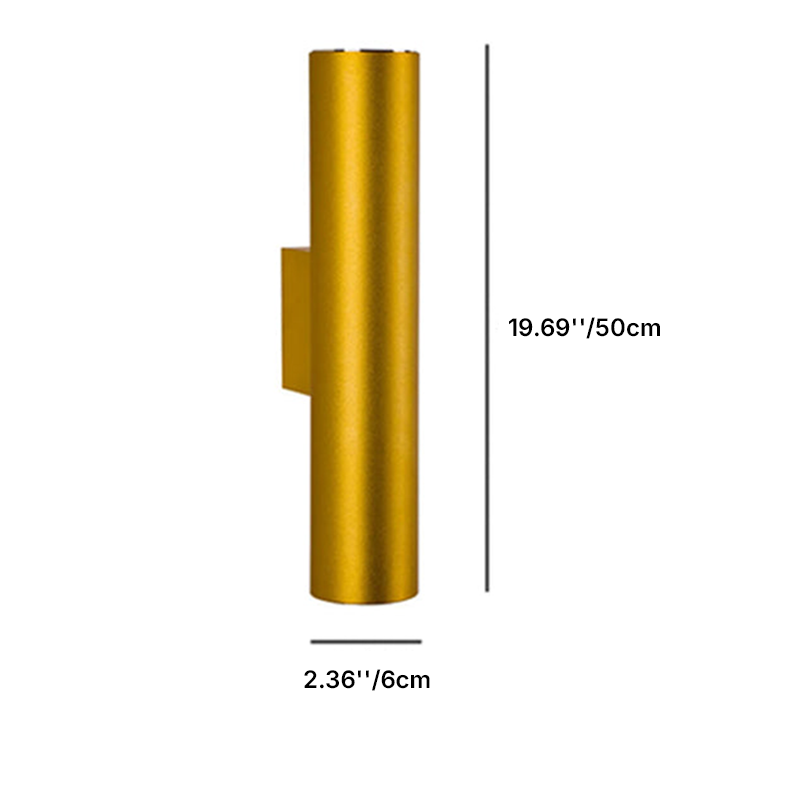 Modern Minimalist Round Aluminum 2-Light Wall Sconce for Bedroom